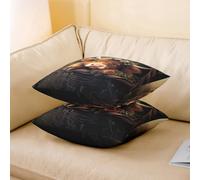 richhome Set di 4 federe per cuscino con mucca delle Highland Cow, 50 x 50 cm, per divano, mucca occidentale, decorazione per camera da letto, federa per cuscino floreale