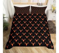 richhome Set di biancheria da letto super king size con teschio di toro nero, per ragazzi e ragazze, ultra morbido, stile occidentale, azteco, mucca, tribale, fattoria, esotico, vintage, decorativo