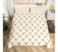 richhome Set di biancheria da letto super king size kaki con teschio di toro per ragazzi e ragazze con teschio Longhorn ultra morbido occidentale azteco mucca tribale fattoria esotico vintage