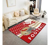 richhome Tappeto da calcio americano, 100 x 150 cm, per camera da letto e soggiorno, morbido, antiscivolo, motivo calcio, città, decorazione per interni, per casa, sala da pranzo