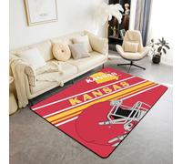 richhome Tappeto per interni con motivo football americano, 100 x 150 cm, per bambini, ragazzi, ragazze, adolescenti, calcio, città, Kansas, decorazione morbida
