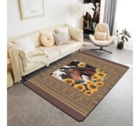 richhome Tappeto rustico per interni con cavallo occidentale, 150 x 200 cm, per bambini, ragazzi, ragazze, adolescenti, country, selvaggio West