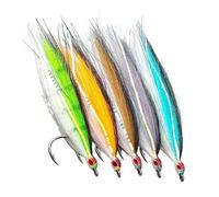 Richiamo per Pesca al Branzino | Cinque pezzi di esca con amo - Artificiali per crappie | per acqua e salata, salmone, trota, crappie, lucioperca, luccio, persico, mare, lago, fiume, riva