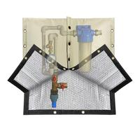 RICHIE Copertura antiriflusso con apertura a 4 vie (-15 ° F), resistente involucro isolato a 5 strati, protezione per tutte le stagioni per tubi esterni, valvola irrigatore per irrigazione, pompa