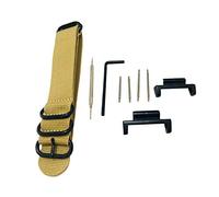 Richie strap ] 22 mm 5 anelli nylon cinturino cinturino in metallo adattatori kit per Casio GShock GG-1000 GSG-100 GWG-100 GWG100 GSG100, cachi, Cinturino