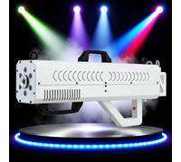 richigblosmum Macchina per Fumo Portatile 1500W - LED a 7 Colori & Nebbia Regolabile con Display Digitale & Serbatoio 0,3L - Pistola per Nebbia per Feste DJ, Concerti, Spettacoli ed Eventi White