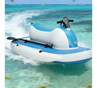 richigblosmum Moto d’Acqua Gonfiabile per 2 Persone con Motore | Scooter Acquatico Kayak 3-in-1 | Potenza 500W 10Ah | Telecomando da Polso | Portatile per Avventure su Lago e Spiaggia Unpowered