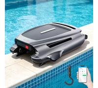 richigblosmum Robot Piscina con App - Funzionamento Continuo 24H, Ricarica Solare & CC, Evitamento Ostacoli, Pianificazione Automatica del Percorso per Piscine Fuori Terra & Interrate