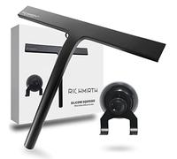 RICHMIRTH Lavavetri per doccia per porte in vetro, 25,4 cm, multiuso, per finestre, bagno, specchio, piastrelle del bagno, con ganci a ventosa, colore nero