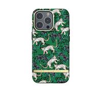 RICHMOND & FINCH 47046 Custodia per telefono progettata per iPhone 13 Pro, custodia a doppio blocco, testata contro le cadute, bordi rialzati resistenti agli urti, custodia protettiva, leopardo verde