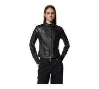 Richmond, ,Jackets ,Donna ,Nero ,S Giacca in ecopelle nera con collo alto e zip frontale