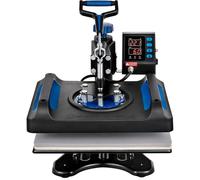 RICHRICH Pressa Caldo 30 x 38 cm Sublimazione Trasferimento di Calore Digitale 1000 W Macchina da Stampa Tessile Riscaldamento a Doppio Tubo Isolamento Efficiente Pressione Regolabile, Nero e Blu