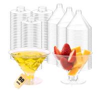 RICHSC-PAN 90 bicchieri da Martini in plastica usa e getta da 141,7 g, trasparenti, 10 bicchieri da Martini aggiuntivi verranno inviati per possibili danni al trasporto. Varie attività per feste.