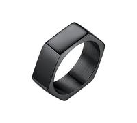 Richsteel Anello Creativo Dado Esagonale con Rune Anello Minimalista da Uomo Unisex Stile Punk HIppie Hiphop Personalizzabile Argento/Nero/18k Oro in Acciaio Inox