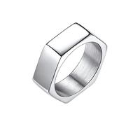 Richsteel Anello Creativo Dado Esagonale con Rune Anello Minimalista da Uomo Unisex Stile Punk Hippie Hiphop Personalizzabile Argento/Nero/18k Oro in Acciaio Inox