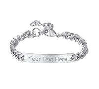 Richsteel Bracciale personalizzato da donna Bracciale da donna con incisione Bracciale da coppia con confezione regalo per San Valentino, Natale, festa della mamma