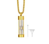 Richsteel Ceneri Urna Collana Commemorativa Forma a Clessidra Ciondolo per Sempre nel Mio Cuore con Strumenti di Riempimento