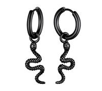 Richsteel Orecchini a Forma di Cobra/Pitone Colore Metallo Retrò Stile Punk Gotico Hiphop Orecchini Figo da Uomo Donna Unisex Orecchini Creativi Argento/Nero/Oro
