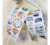 RICHTAPES NuNu Vol1 N01 Tazza poco profonda di Clear Joy, adesivi Washi Paper PET pre-tagliati, design originale, per diario, scrapbooking, planner, forniture per scrapbooking, bullet journal