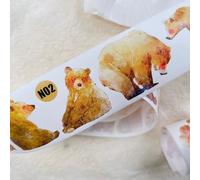 RICHTAPES NuNu Vol1 N02 Brother Bear, nastro adesivo Washi floreale pre-tagliato, design vintage originale, per forniture per album di ritagli, adesivi per album di ritagli, forniture per diario