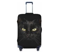 Richugui Cool Black Cat con gli occhi verdi copertura per bagagli elastico lavabile elasticizzato valigia da viaggio protezione antigraffio per bambini e adulti, Gatto, M, Per uso
