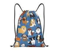 Richugui Zaino con coulisse, impermeabile, con coulisse, per palestra e sport, per uomini e donne, Nero , Taglia unica