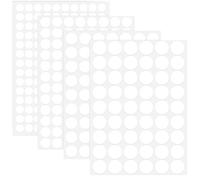Richunie 360 Pezzi Coprivite Bianco,12mm/15mm/18mm/21mm Copri Viti Bianche,Tappi Coprivite Bianchi,Tappi Coprivite Bianchi Adesivi Rotondo Autoadesivi,Copri Buchi Muro,per Armadi