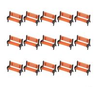 RichVibe 15pcs HO Scala Divano Modello di Treno Layout Accessori 1:87 Piattaforma Mobili Mobili Posti a sedere in Miniatura per Diorama Scenario Decorazione Arancione Nero Plastica