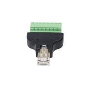 RichVibe Adattatore da Rj45 a morsettiera per connettore a vite a 8 pin con trasmissione affidabile del segnale di rete per cavi e balun Cat5E, Cat6, Cat7, verde