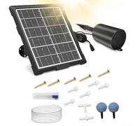 RichVibe Aeratore solare per laghetto Timer Pompa di ossigeno Sistema di supporto per la vita acquatica per giardino piscina serbatoio di pesce Caratteristiche dell'acqua esterna Risparmio energetico
