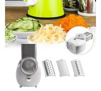 RichVibe Affettaverdure elettrico 3 in 1 con 3 lame per triturare, triturare, tagliare a dadini, bianco