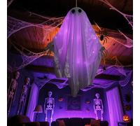 RichVibe Decorazione luminosa per Halloween con mani pieghevoli e anello per appendere per creare un effetto sospeso galleggiante per eventi infestati (con filo luminoso)