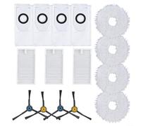 RichVibe Kit di filtri di ricambio per aspirapolvere V12, per J12, per Ultra con 3 filtri, 4 panni mocio, 4 sacchetti per la polvere, 4 spazzole laterali, robot aspirapolvere parti di pulizia