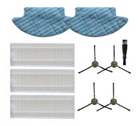 RichVibe Kit di ricambio spazzola laterale, filtro e panno mocio per robot aspirapolvere Lefant M210/M210S/M210B/M213 e Life K2/K3/K4/K5, 4 spazzole laterali, 3 filtri, 2 panni mocio