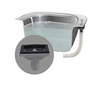 RichVibe Lavello da cucina con testa a troppopieno rettangolare verso l'alto, grigio per accessori scolapiatti in PP+PVC, per set di scarico standard