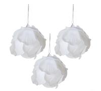 RichVibe Ornamenti invernali a forma di pigna, in schiuma bianca, 8 cm, decorazioni per albero di Natale, set di 3 (B)