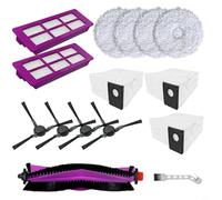 RichVibe Robot Aspirapolvere Kit di Ricambio per Eureka V15 Pro J15 Ultra, con Spazzola Principale Rullo, Spazzole Laterali, Filtri HEPA, Mop Pads, Sacchetti per la Polvere