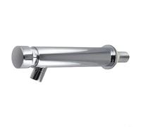 RichVibe Rubinetto per lavabo in ottone a parete con pulsante di ritardo a chiusura automatica per risparmio idrico e facile funzionamento con una sola mano, connessione da 1/2 pollici, argento (4,5