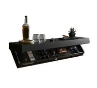 RichVibe Scaffale sospeso da parete in legno, con scomparto segreto, organizer per la casa, soggiorno, camera da letto, 40 x 21 x 7,2 cm, discreto, colore: nero