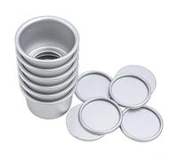 RichVibe Set di mini tortiere da 5 cm, con fondo rimovibile, rotondo, in alluminio, per torte a strati, budini, piccoli dessert, strumenti da forno (6 pezzi)