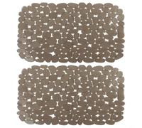RichVibe Set di tappetini antiscivolo per lavello da cucina, in PVC, con design a ciottoli, per proteggere il lavello dai graffi, drenaggio efficiente e facile da pulire, 30 x 40 cm, confezione da 2