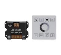 RichVibe Strisce luminose monocromatiche con controller LED, DC 5V-24V Touch Panel Dimmer con telecomando RF, per apparecchi LED 30A, 100x80x30mm, bianco+nero