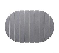 RichVibe Tappetino scolapiatti pieghevole in terra di diatomee, per cucina, bagno, per assorbire l'acqua, forma ovale, 60 x 39 cm, grigio medio, ad asciugatura rapida (grigio-B)