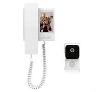 RichVibe Videocitofono con monitor, schermo HD da 3,5 pollici, interfono wireless a due vie, 6 suonerie personalizzate, senza bisogno di WiFi (bianco)