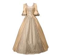 Richymfa Abito da Donna Rinascimentale Medievale Curvy Abito Cerimonia con Maniche a Tromba Taglie Forti Costume Gotico Lungo Slim Fit Vintage Abbigliamento Medievale Regina Vittoriana per Halloween