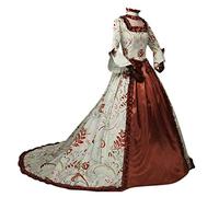 Richymfa Abito Rinascimentale da Donna Medievale Elegante Abito da Sera con Maniche Svasate Curvy Abiti Carnevale Gotico Lungo Verde Vintage Costume Halloween Feste Principessa Sera