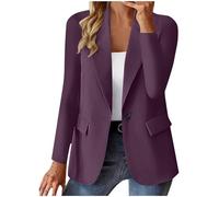 Richymfa Blazer Donna Elegante Curvy con Risvolto Blazer da Lavoro da Donna Casual con Bottoni Tailleur Giacca Business Slim Fit Giubbotto da Cerimonia Invernale Jacket Formale Classic Taglie Forti