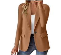 Richymfa Blazer Donna Elegante Curvy con Risvolto Blazer da Lavoro da Donna Casual con Bottoni Tailleur Giacca Business Slim Fit Giubbotto da Cerimonia Invernale Jacket Formale Classic Taglie Forti