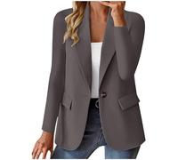 Richymfa Blazer Donna Elegante Curvy con Risvolto Blazer da Lavoro da Donna Casual con Bottoni Tailleur Giacca Business Slim Fit Giubbotto da Cerimonia Invernale Jacket Formale Classic Taglie Forti