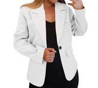 Richymfa Blazer Donna Elegante Curvy da Cerimonia, Blazer da Lavoro da Donna con Risvolto Tailleur Giacca Formale Slim Fit Giacca Ufficio Business Invernale Tinta Unita Vestito per Matrimoni e Feste
